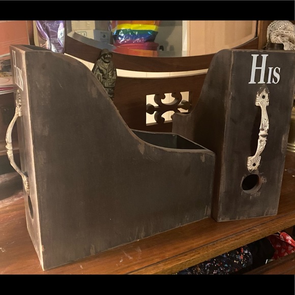 Urban Barn his/hers rustic looking magazine file holders - Picture 2 of 2